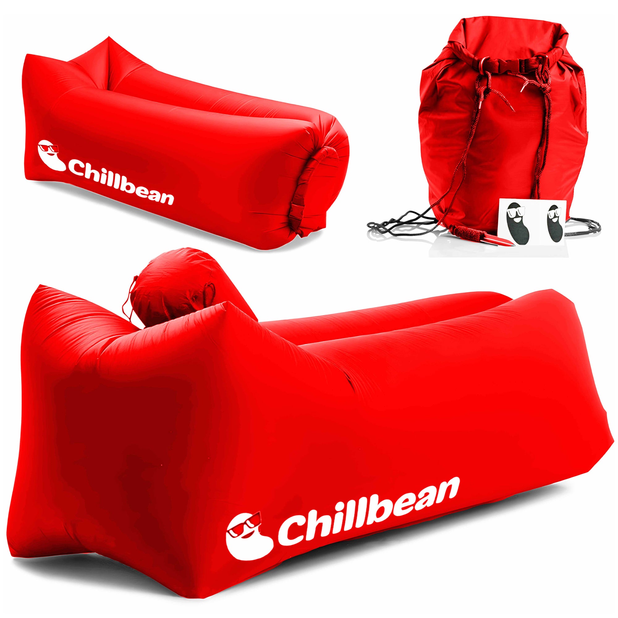 CHILLBEAN Inflatable Lounger Air Sofa Chair, Inflatable Lounger Hammock with Pillow, Beach Inflatable Couch, Anti Leak Single Layer Nylon Couch for Outdoor Camping, Hiking and Beach